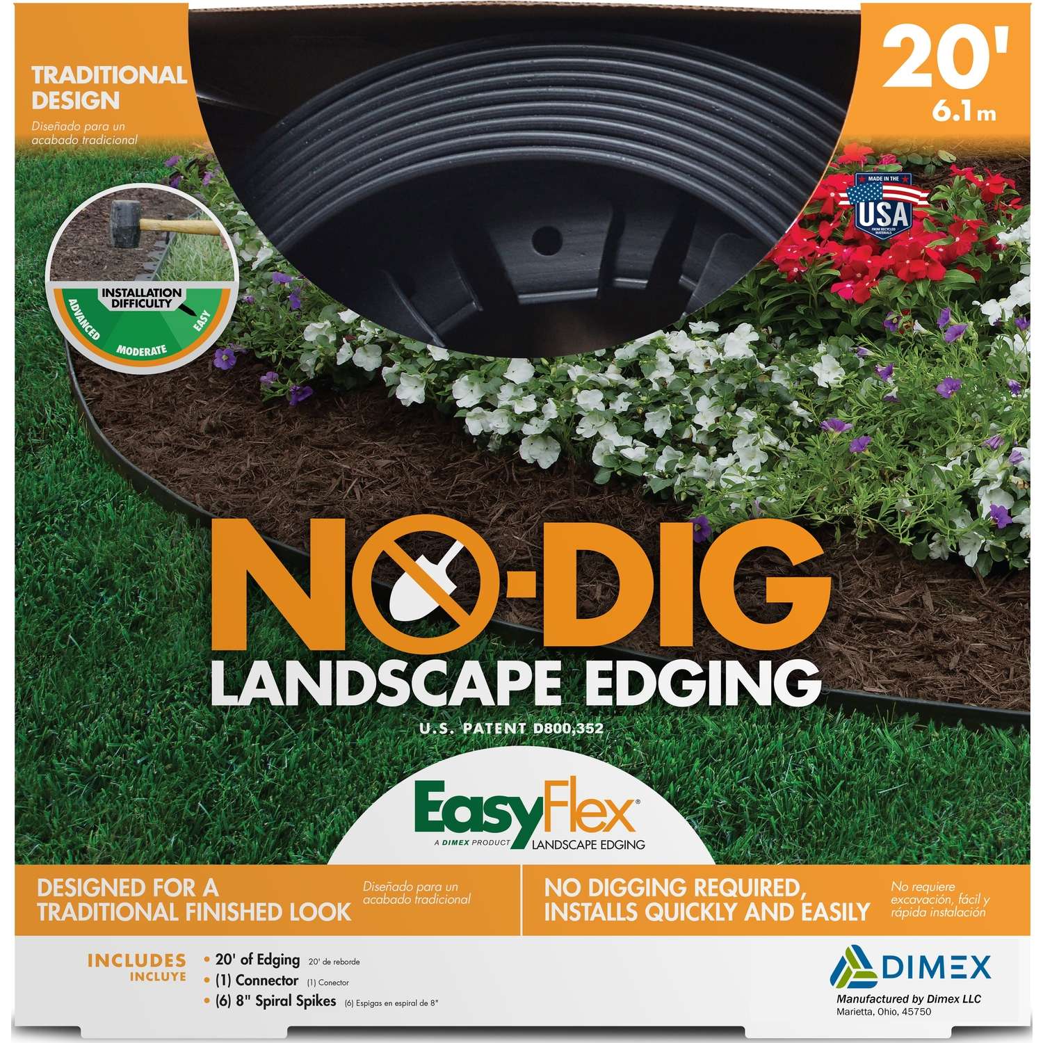 EasyFlex 20 ft. L Plastic Black Landscape Edging Kit Ace Hardware