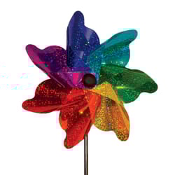 In The Breeze Multicolored Mylar 21 in. H X 8 in. W Rainbow Garden Stake Spinner