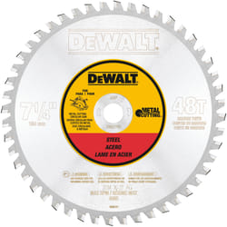 DeWalt 7-1/4 in. D X 5/8 in. Ferrous Metal Cutting Carbide Circular Saw Blade 48 teeth 1 pc