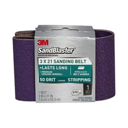 3M Sandblaster 21 in. L X 3 in. W Ceramic Sanding Belt 50 Grit Coarse 1 pk