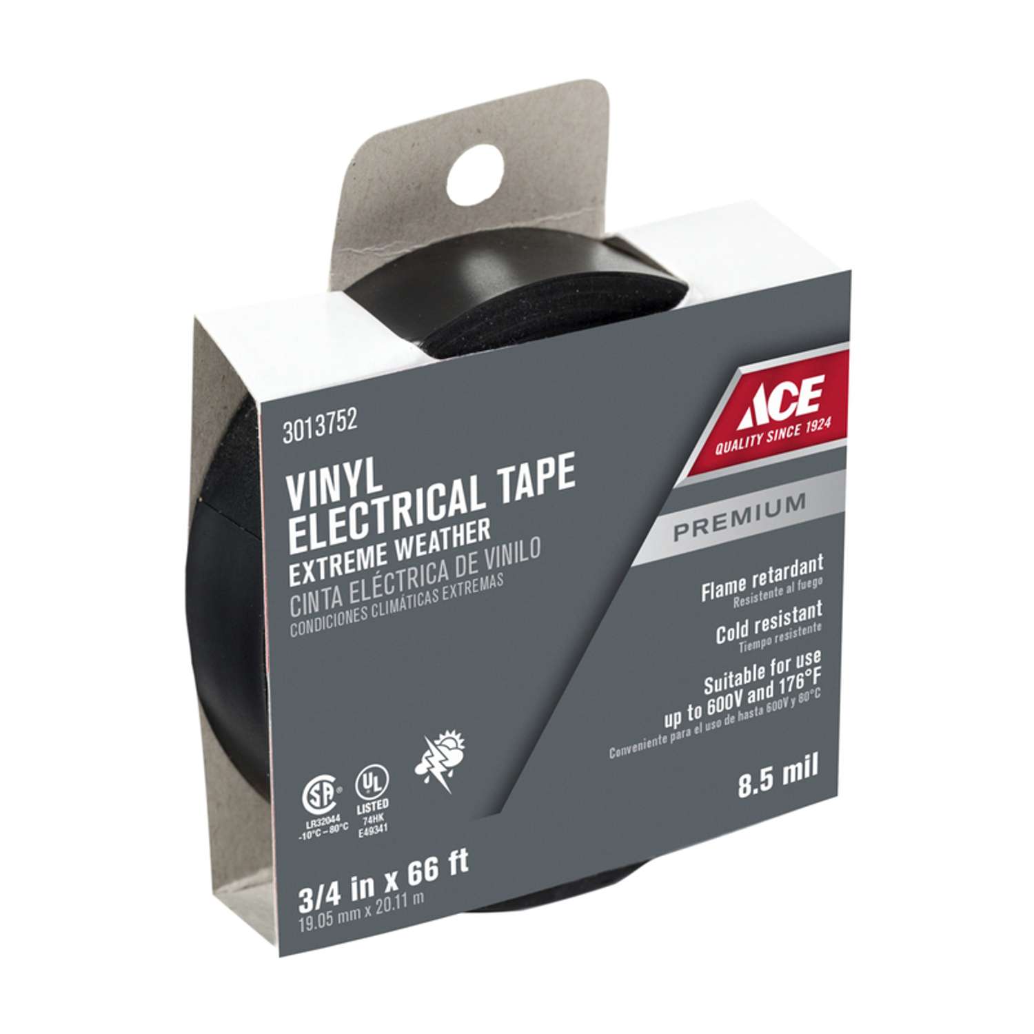 Ace 3/4 in. W X 66 ft. L Black Vinyl Electrical Tape Ace Hardware