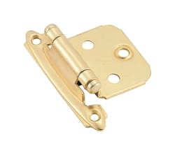 Amerock 1-13/16 in. W X 2-3/4 in. L Polished Brass Steel Self-Closing Hinge 2 pk