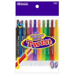 Bazic Products Mini Assorted Color Twistable Crayons 10 pk
