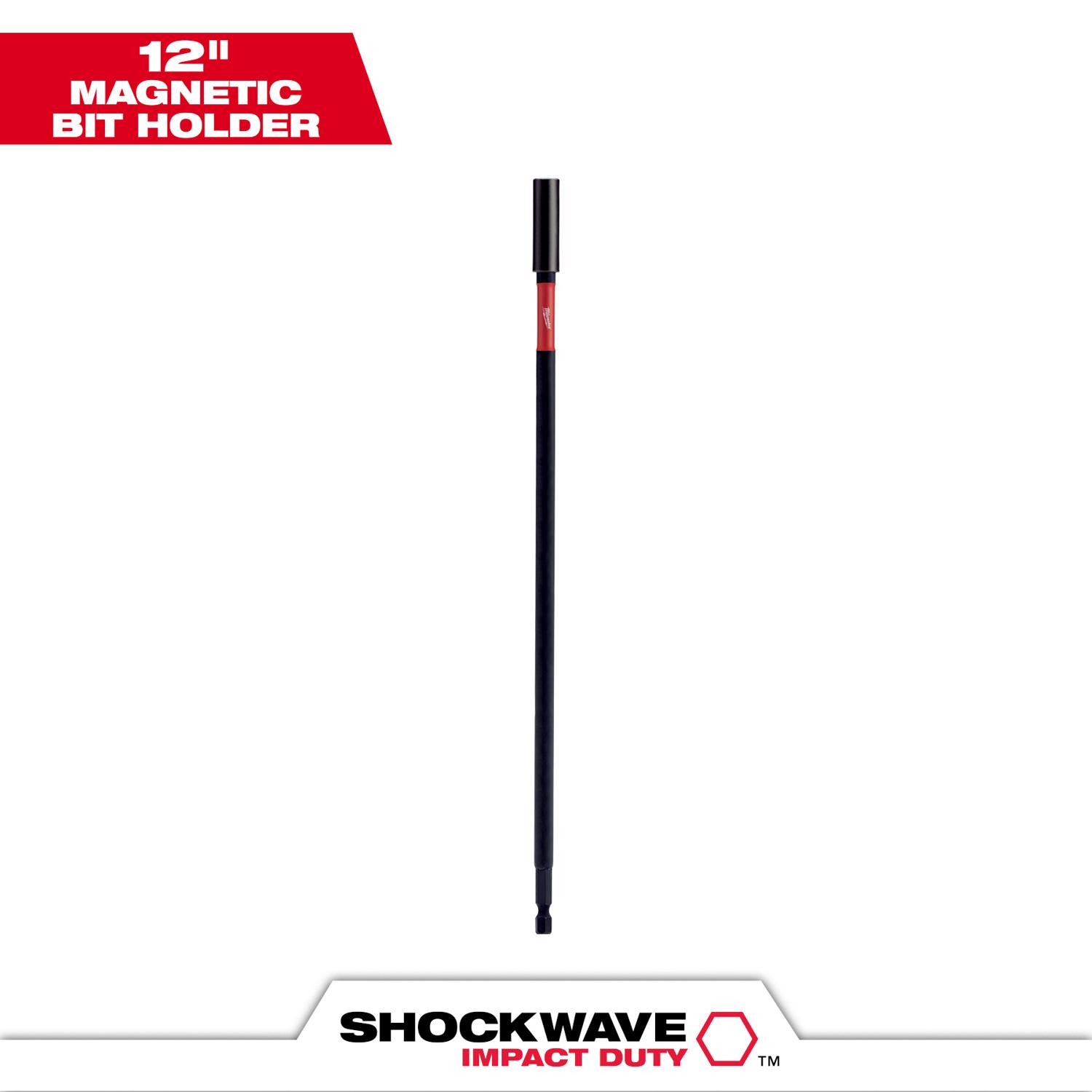 Milwaukee Shockwave Hex 1/4 in. X 12 in. L Screwdriver Bit Holder Steel 1 pc