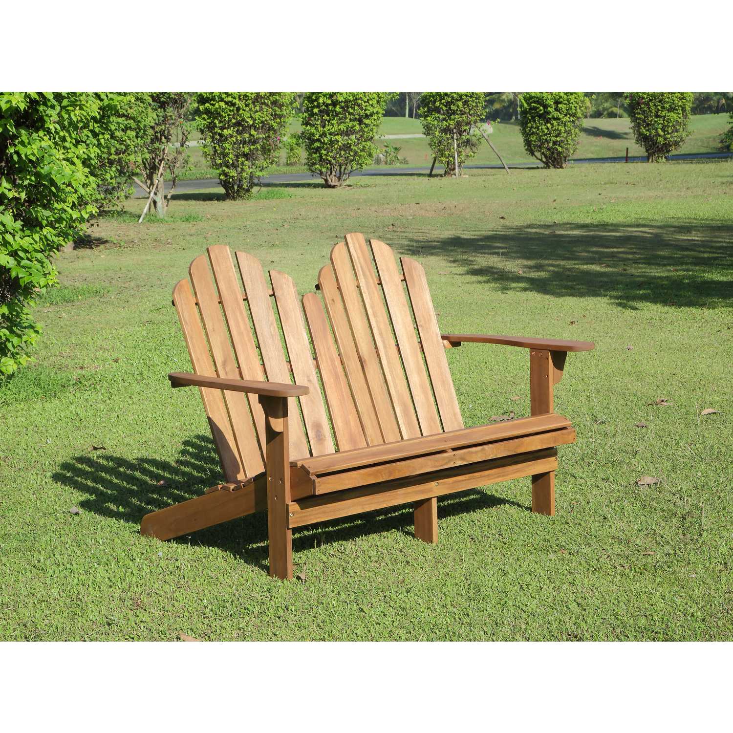 Linon Home Decor Tahoe Adirondack Patio Bench Wood 37 99 In H X