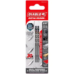 Diablo Metal Demon 5/32 in. X 3 in. L Metal Drill Bit 3-Flat Shank 1 pc