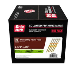 Grip-Rite 2-3/8 in. L X 12 Ga. Angled Strip Hot-Dip Galvanized Framing Nails 21 deg 2500 pk