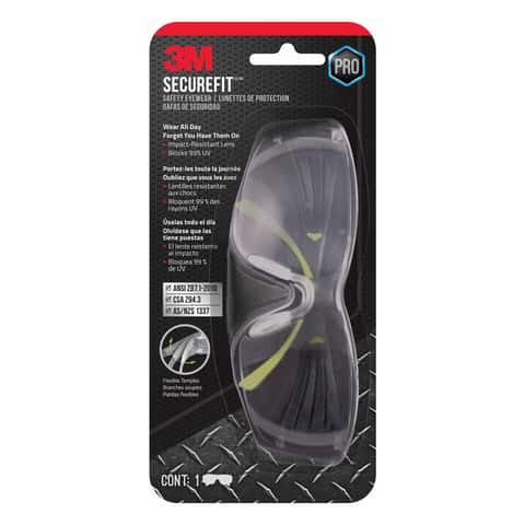 3M™ Custom Fit Eyewear, Black/Gray, Clear Lens, 1 Pack