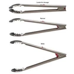 Progressive Prep Solutions Gray Stainless Steel Handed Tongs