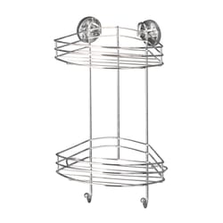 Wenko Vacuum-Loc Chrome Silver Steel Corner Basket