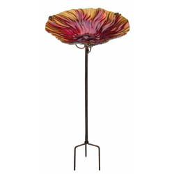 Regal Art & Gift Glass/Metal 25 in. Bird Bath with Stake