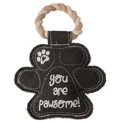 Pavilion Pavilion's Pets Black/Gray Cotton Paw Rope Dog Tug Toy 9.5 in. 1 pk