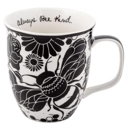 Karma Boho Black/White Ceramic Bee Mug 3.7 in. D 1 pk