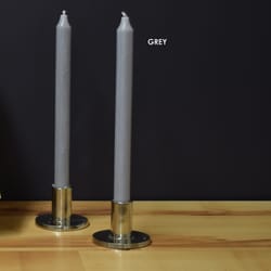 Kiri Tapers Gray Unscented Scent Taper Candle