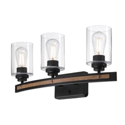 Westinghouse Broomall Matte Black 3 lights LED Vanity Light Wall Mount