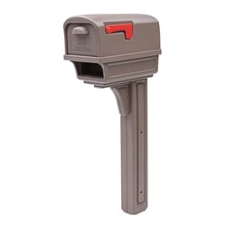 Gibraltar Mailboxes Gentry T3 Plastic Post Mount Mocha Mailbox