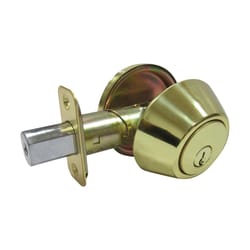 Faultless Polished Brass Single Cylinder Deadbolt 1-3/4 in in.