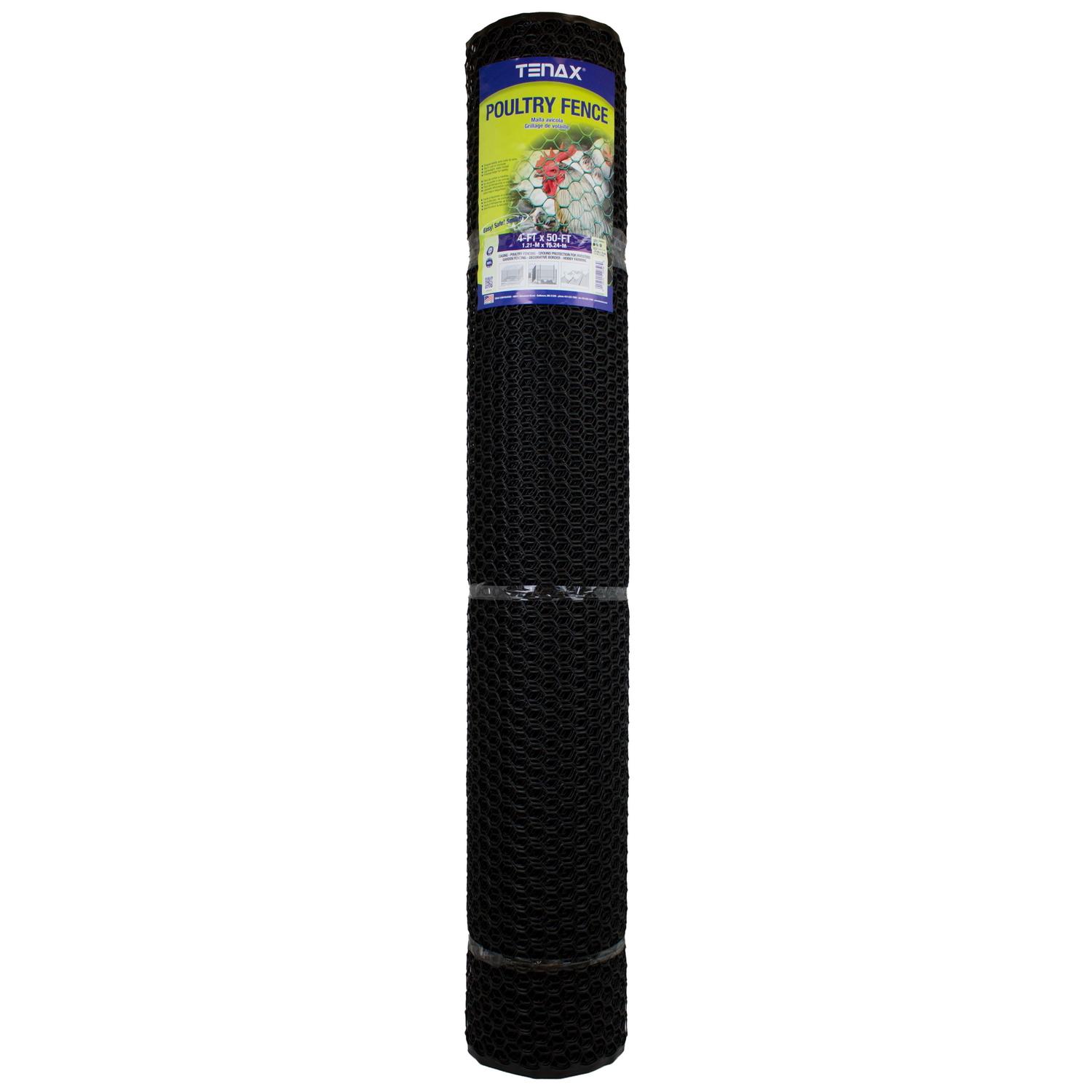 Tenax 3 ft. H X 25 ft. L 20 Ga. Black Poultry Fence