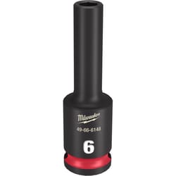 Milwaukee Shockwave 6 mm X 3/8 in. drive Metric 6 Point Deep Impact Socket 1 pc