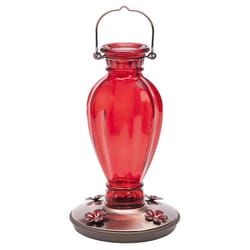 Perky-Pet Hummingbird 18 oz Glass Daisy Vase Vintage Nectar Bird Feeder 4 ports