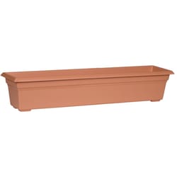 Novelty 6.4 in. H X 29.5 in. W X 8 in. D Plastic Countryside Flowerbox Flower Box Terracotta