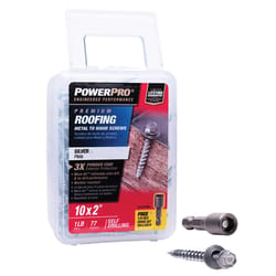 HILLMAN Power Pro No. 10 Ga. X 2 in. L Hex Drive Washer Head Coarse Roofing Screws