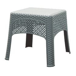 Adams Gray Square Resin Woven Side Table