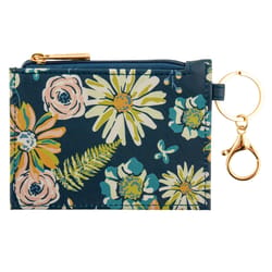 Karma Blue/Green Floral ID Holder Vegan Leather 1 pk