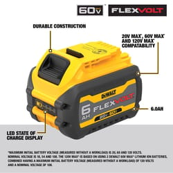 DeWalt 20V-60V MAX FLEXVOLT DCB606 6 Ah Lithium-Ion Battery Pack 1 pc