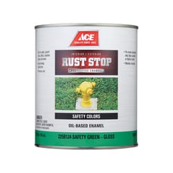 Ace Rust Stop Indoor/Outdoor Gloss Safety Green Oil-Based Enamel Rust Preventative Paint 1 qt