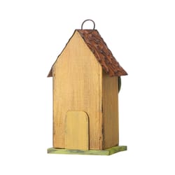 Glitzhome 9.75 in. H X 4.25 in. W X 5 in. L Metal and Wood Bird House