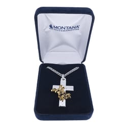 Montana Silversmiths Unisex Bullrider Cross Gold/Silver Necklace Brass Water Resistant