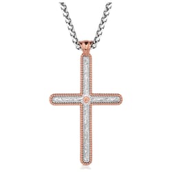 Montana Silversmiths Men's Forever Faithful Cross Rose Gold Necklace