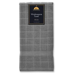 Kane Home Grey Cotton Solid Windowpane Kitchen Towel 1 pk