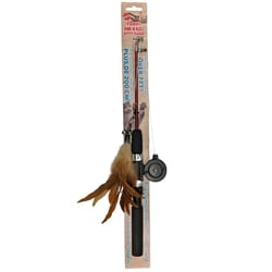 Spot Multicolored Fishing Rod and Reel Kitty Teaser Cat Toy 15 in. 1 pk