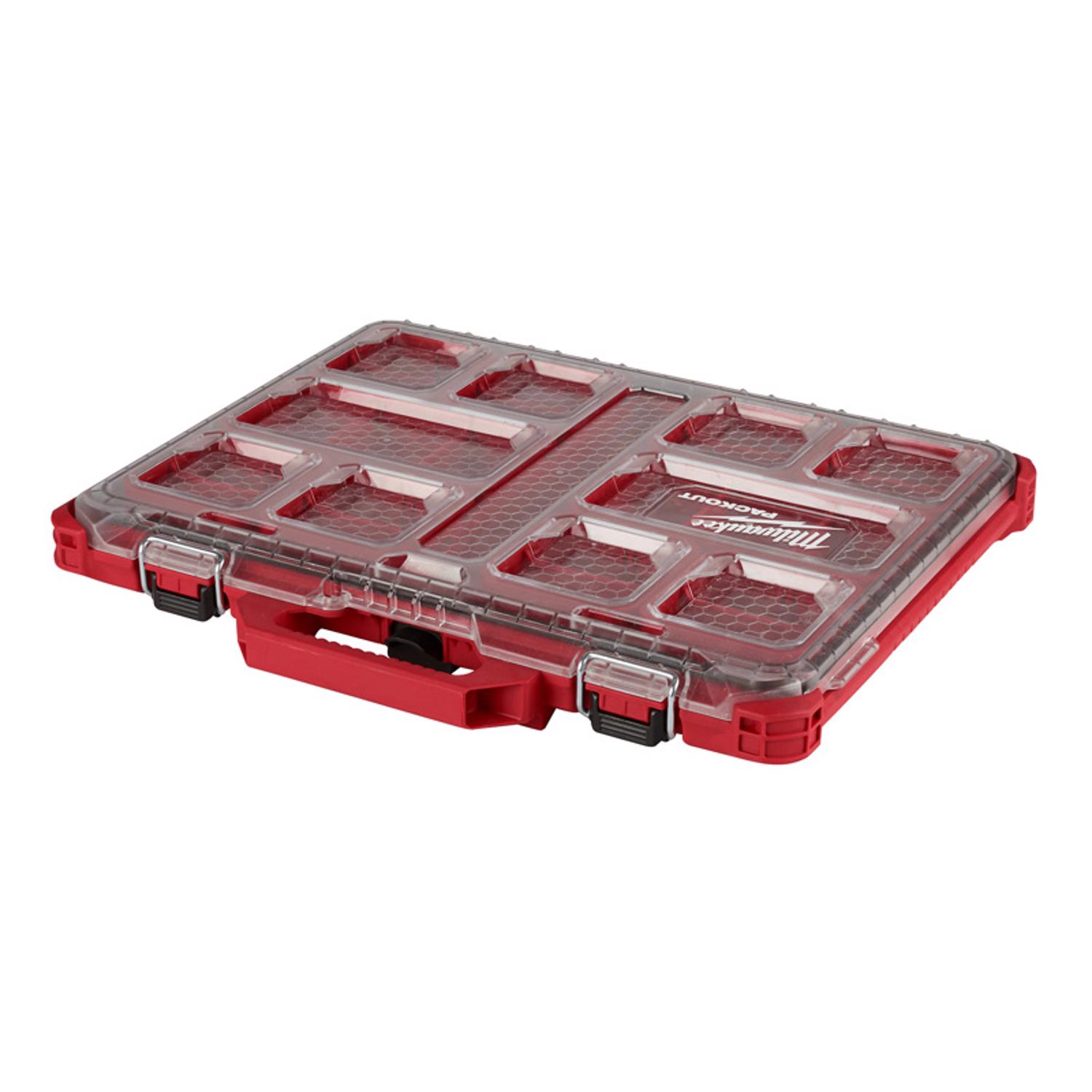 Photos - Tool Box Milwaukee PACKOUT Organizer Impact-Resistant Poly 10 compartments Red 48-2 