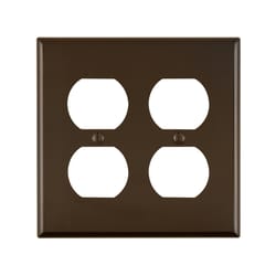 Leviton Brown 2 gang Thermoplastic Nylon Duplex Wall Plate 1 pk