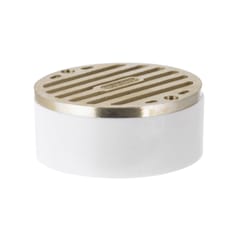 NDS 3 in. Satin Round Brass Drain Grate
