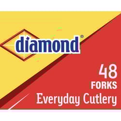 Diamond White Plastic Heavy Duty Forks 48 pk