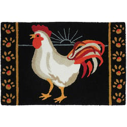 Jellybean 20 in. W X 30 in. L Multi-Color Sunrise Rooster Polyester Accent Rug