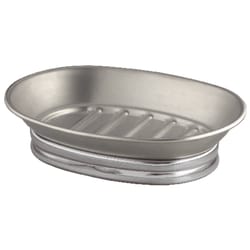 InterDesign York Chrome Silver Stainless Steel Soap Dish