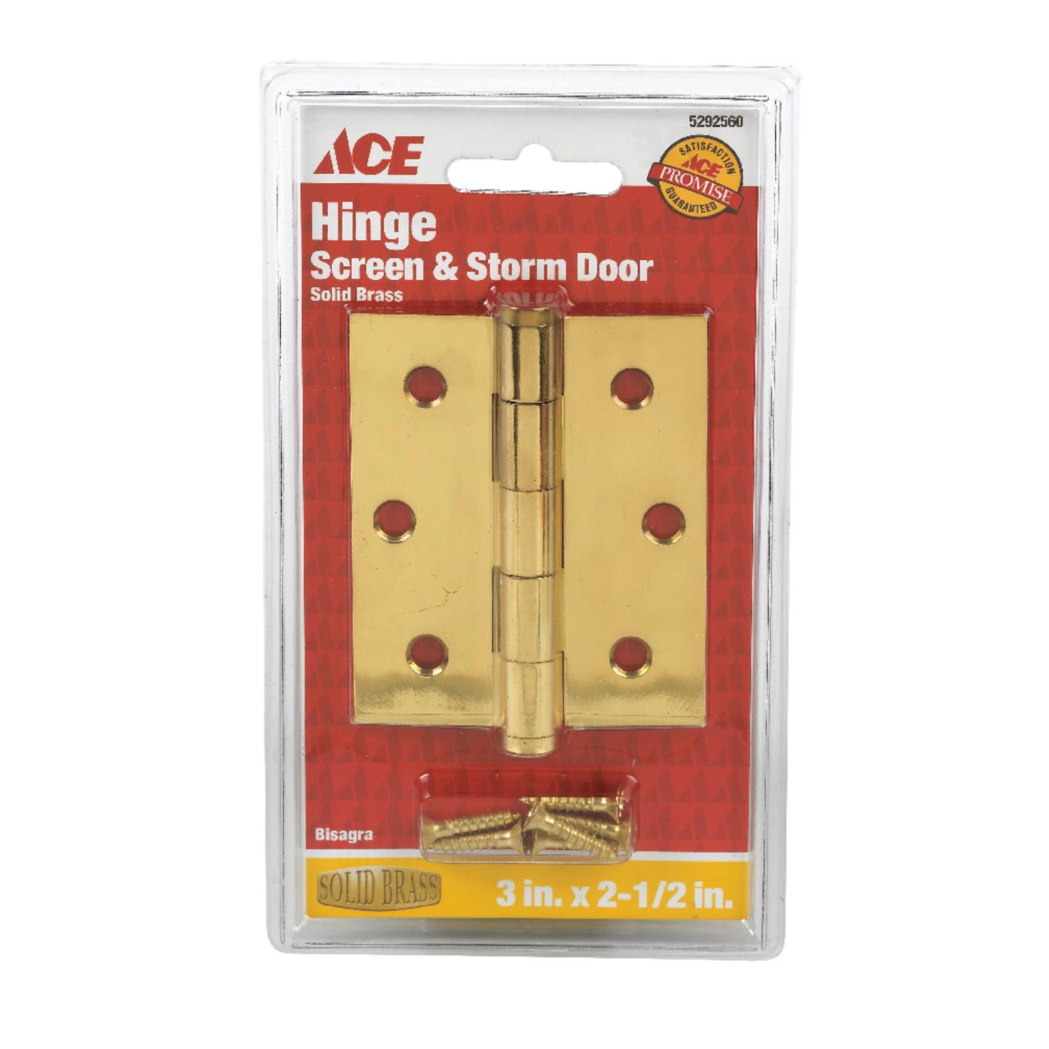 Ace 3 in. L Satin Brass Screen/Storm Door Hinge 1 pk - 01-3850-158 - Hardware Accessories  sku 01-3850-158