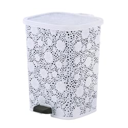 Superio Brand 6 L White Plastic Lace Trash Can