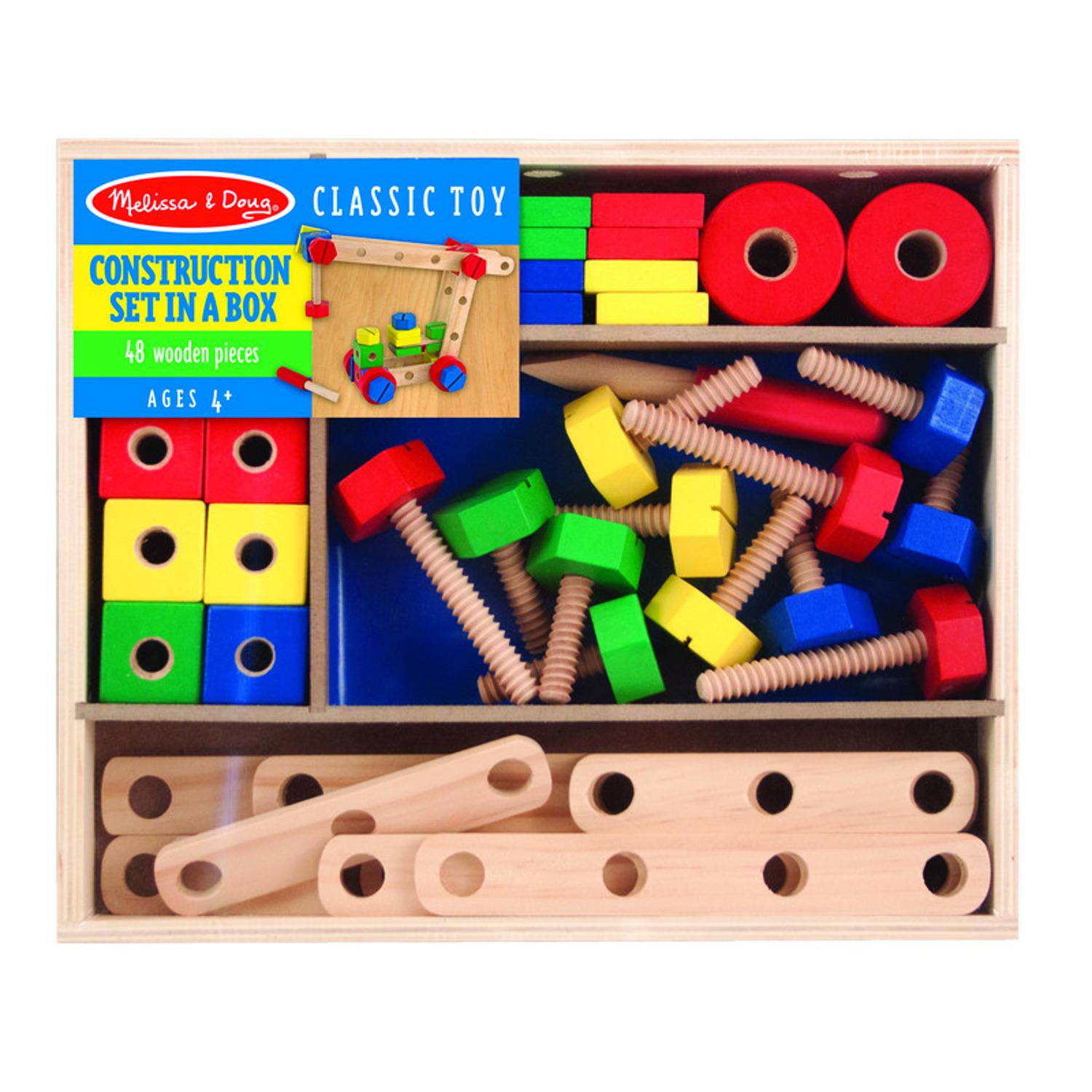 Photos - Other interior and decor Melissa&Doug Melissa & Doug Construction Building Set Wood 48 pc 5151 