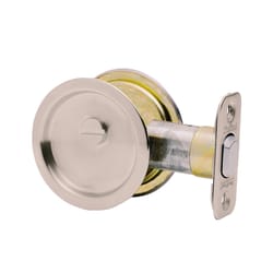 Kwikset Satin Nickel Metal Indoor Round Bed/Bath Pocket Door Lock