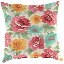 Jordan Manufacturing Multicolored Floral Polyester Throw Pillow 4 in. H X 16 in. W X 16 in. L