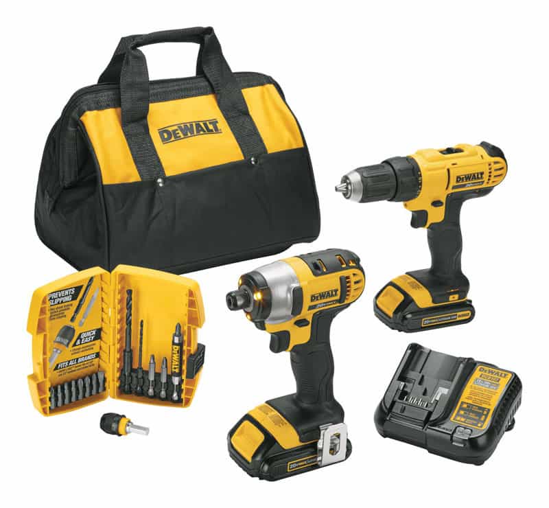 DeWalt 20V MAX Cordless 2 tool Compact Drill and Impact Driver Kit 20