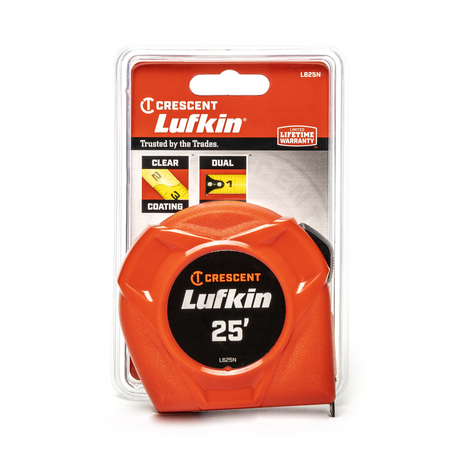 Lufkin L625N Tape Measure, 1 in. x 25 ft. Hi-Viz Orange Power Return