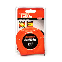 Lufkin 25 ft. L X 1 in. W Hi-Viz Power Return Tape Measure 1 pk
