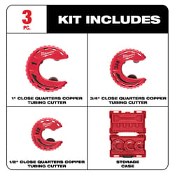 Milwaukee Close Quarters Tubing Cutter Set 3.9 in. L Red 3 pc